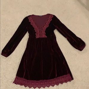 Burgundy Velvet Dress